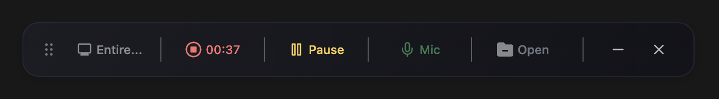 Smart Screen launch controls with streamlined recording options